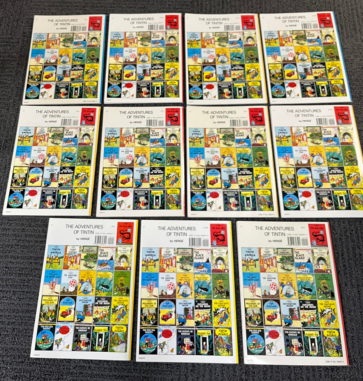 Hergé: Tintin Lot of 11 Joy Street Little Brown PBs, American Eds 1970s