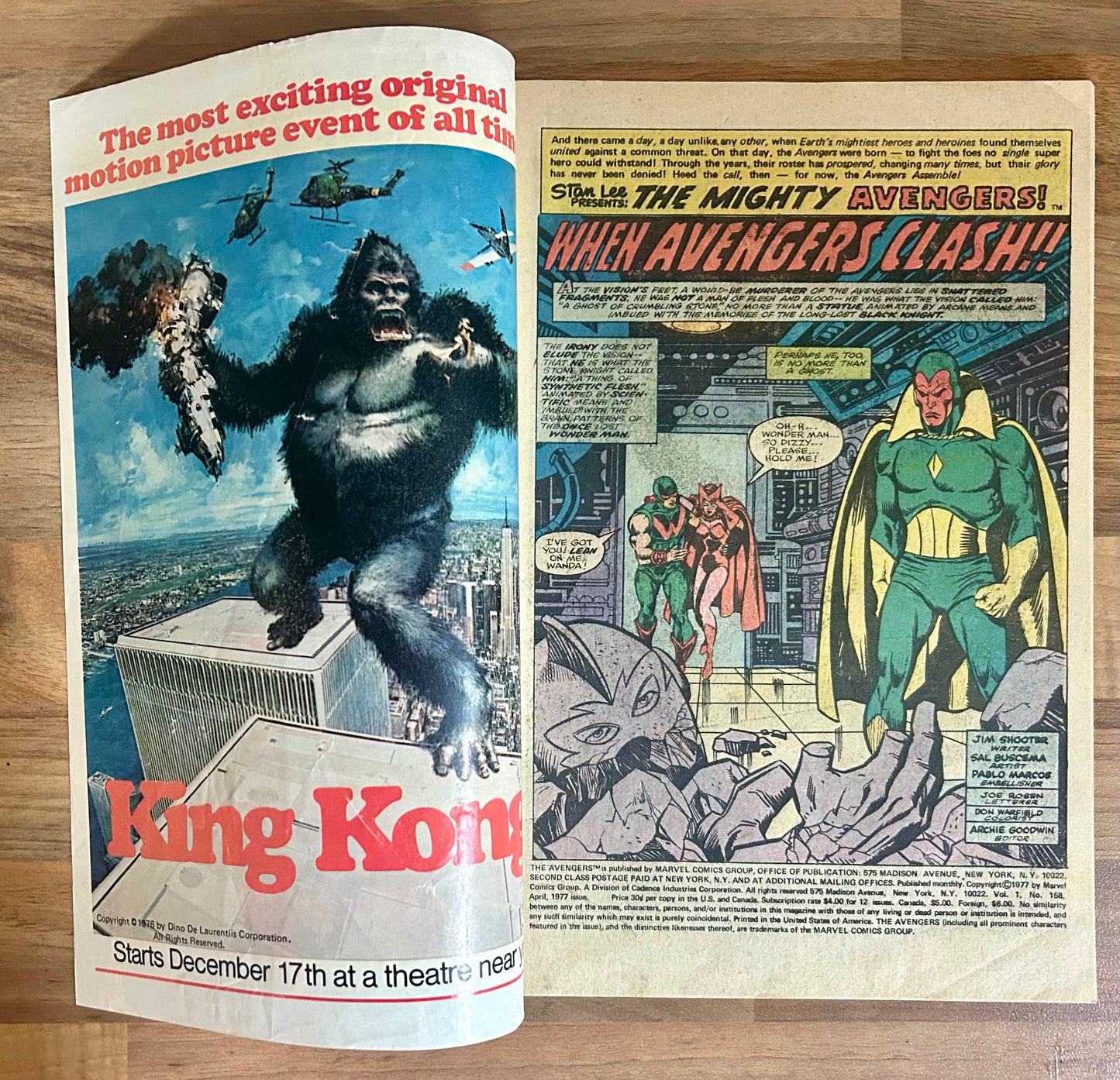 🔑 THE AVENGERS #158 [MARVEL COMICS] *GRAVITON DEBUTS* 1977 FN-