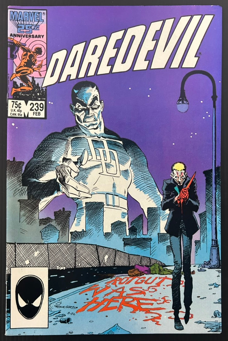 🔑 DAREDEVIL #239 [MARVEL COMICS] DIRECT *1ST APP. ROGUT* 1987 VF/NM