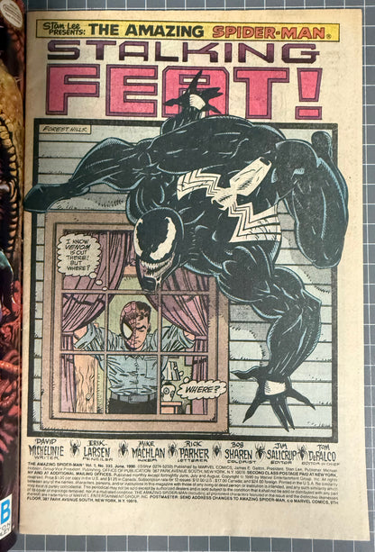 THE AMAZING SPIDER-MAN #333 [MARVEL COMICS] DIRECT 1990 FN/VF
