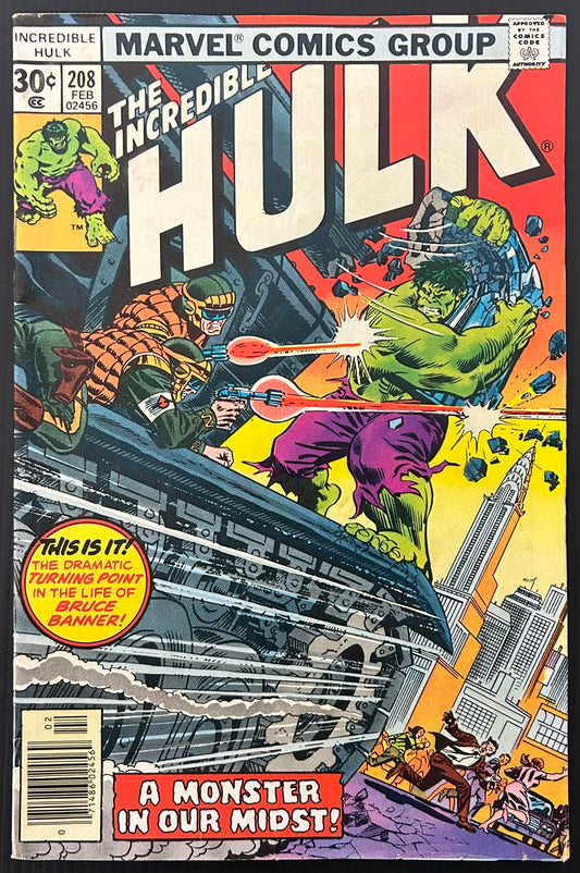 THE INCREDIBLE HULK #208 [MARVEL COMICS] NEWSSTAND 1977 FN/VF