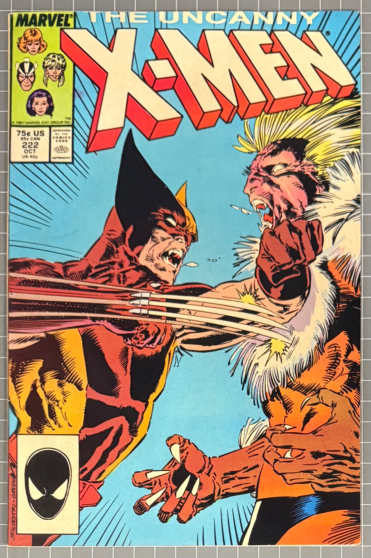 🔑 UNCANNY X-MEN #222 [MARVEL COMICS] DIRECT 1987 FN+
