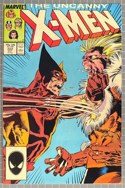 🔑 UNCANNY X-MEN #222 [MARVEL COMICS] DIRECT 1987 FN+