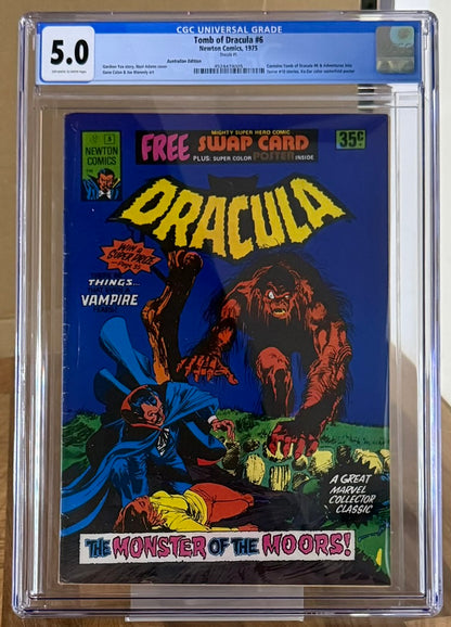 DRACULA #5 (#6) + POSTER + SWAP CARD CGC 5.0 [NEWTON COMICS] AUSTRALIAN 1975
