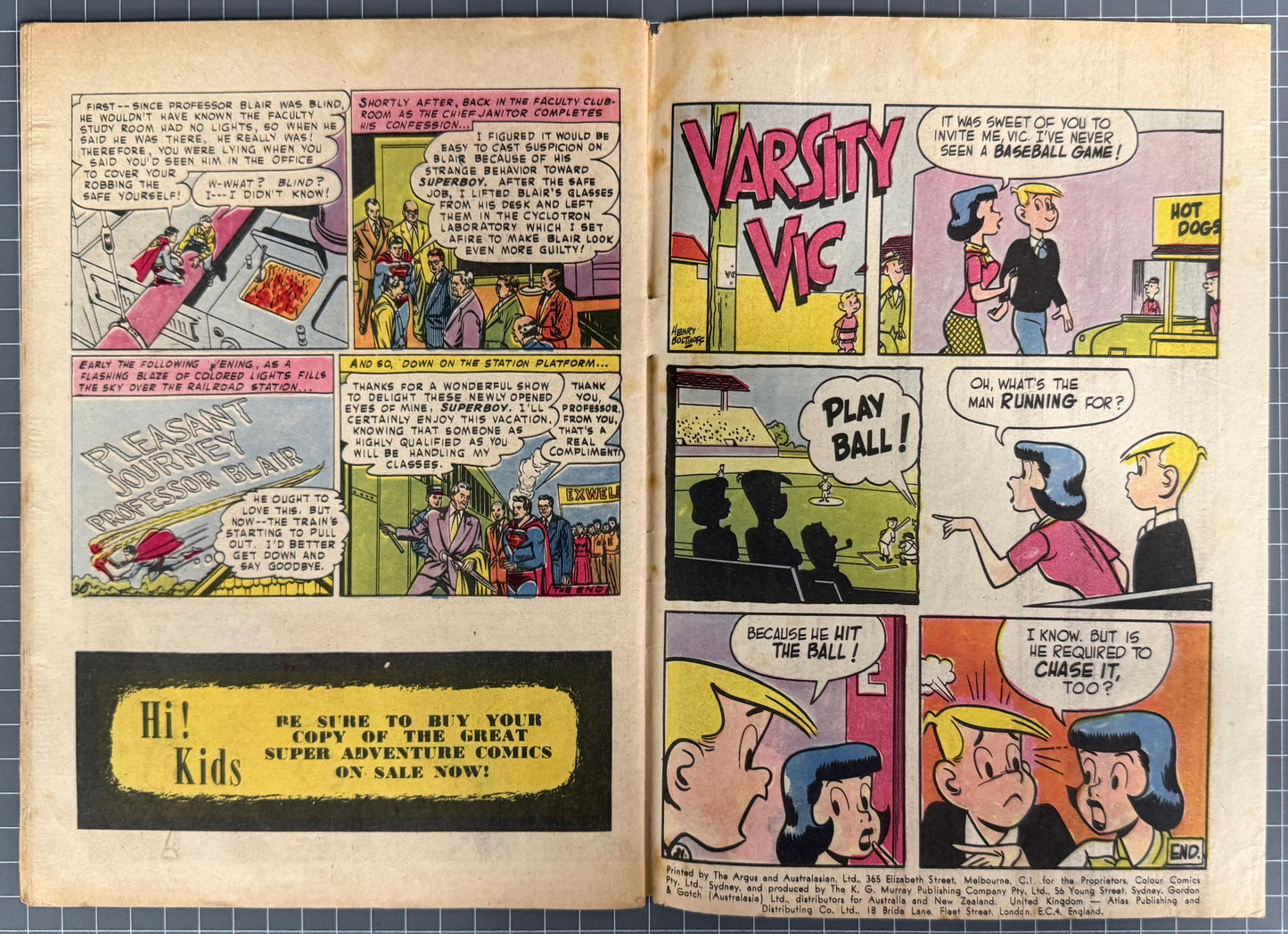 SUPERBOY #93 [COLOUR COMICS] AUSTRALIAN PRE-DECIMAL *SCARCE* 1956