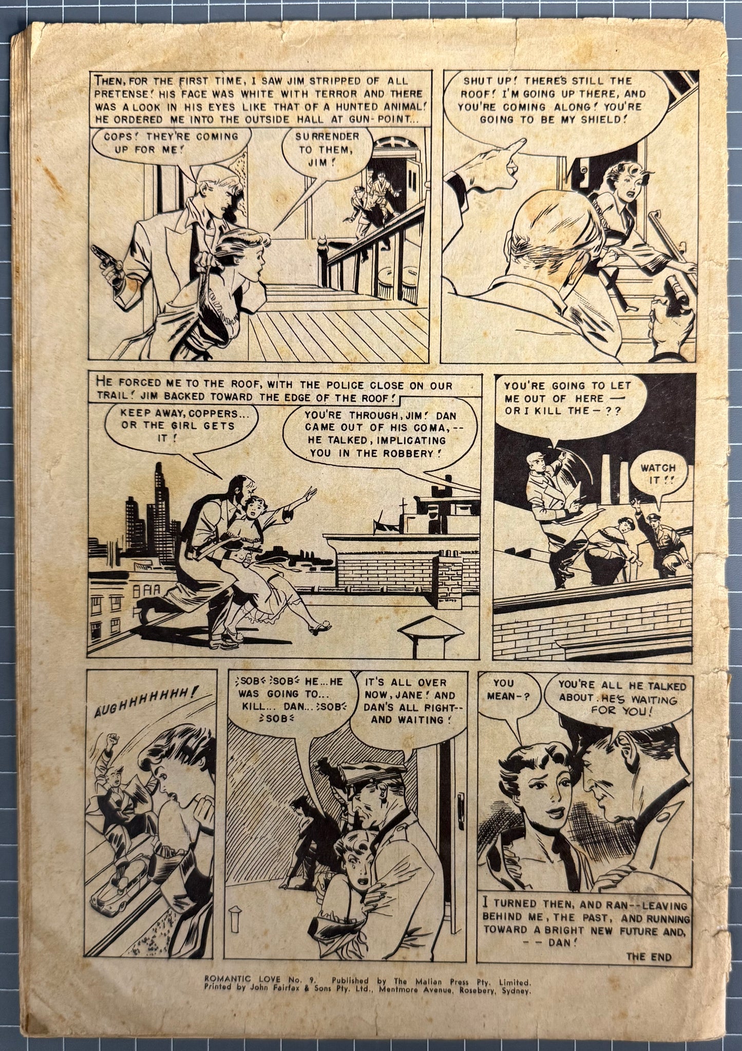 ROMANTIC LOVE #9 (MALIAN PRESS) AUSTRALIAN *STANLEY PITT* PRE-DECIMAL COMIC 1955