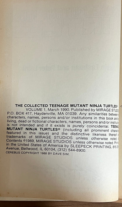 Eastman and Laird's Teenage Mutant Ninja Turtles The Collected Book Vol. One