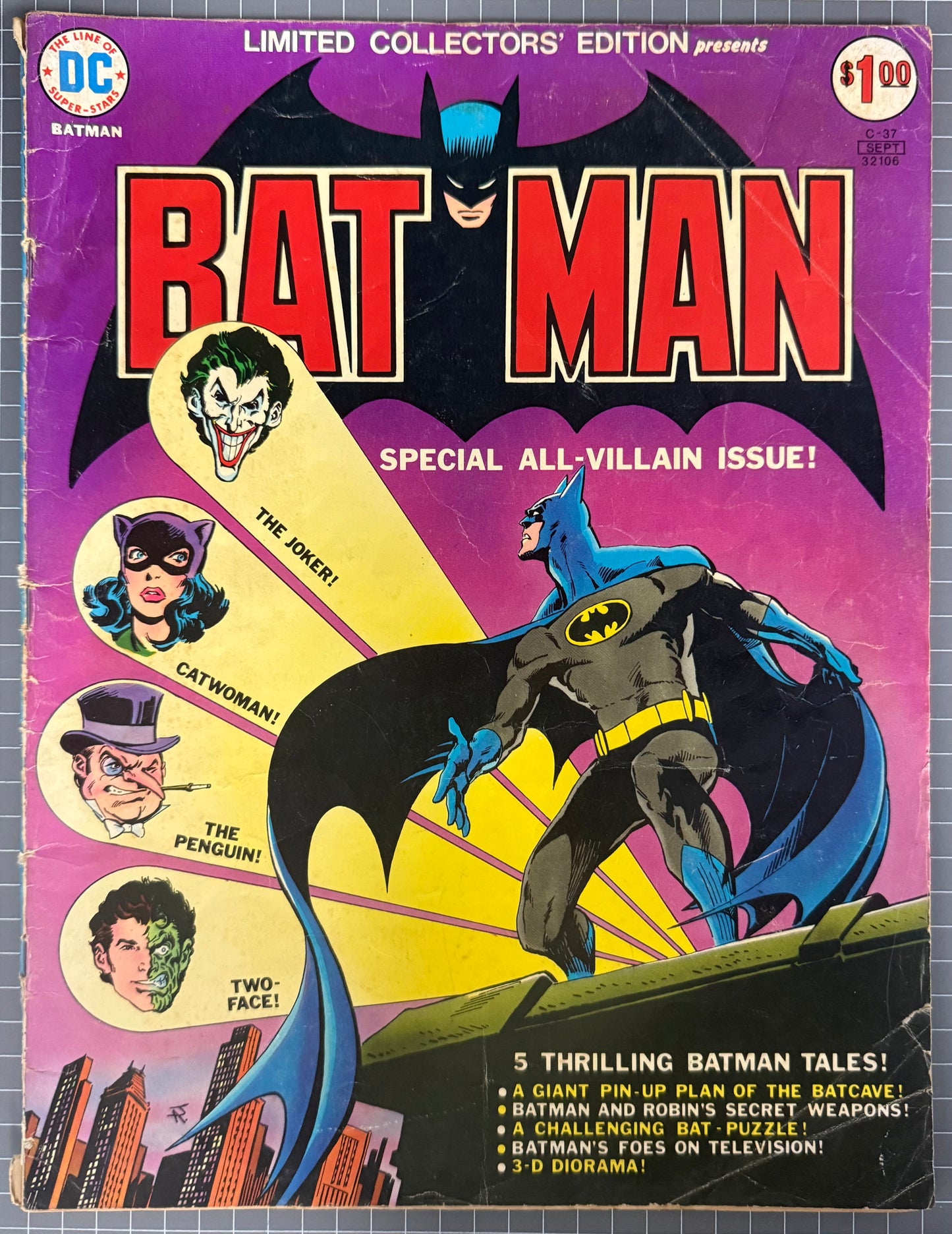 🔑 LIMITED COLLECTOR'S EDITION #C-37: BATMAN [DC] TREASURY COMIC 1975 GD+