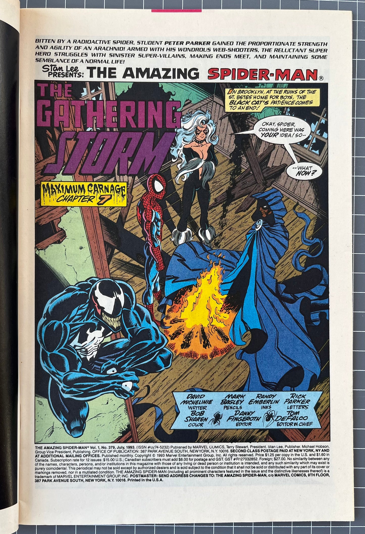 🔑 AMAZING SPIDER-MAN #379 [MARVEL COMICS] *MAXIMUM CARNAGE PART 7* 1993 VF/NM