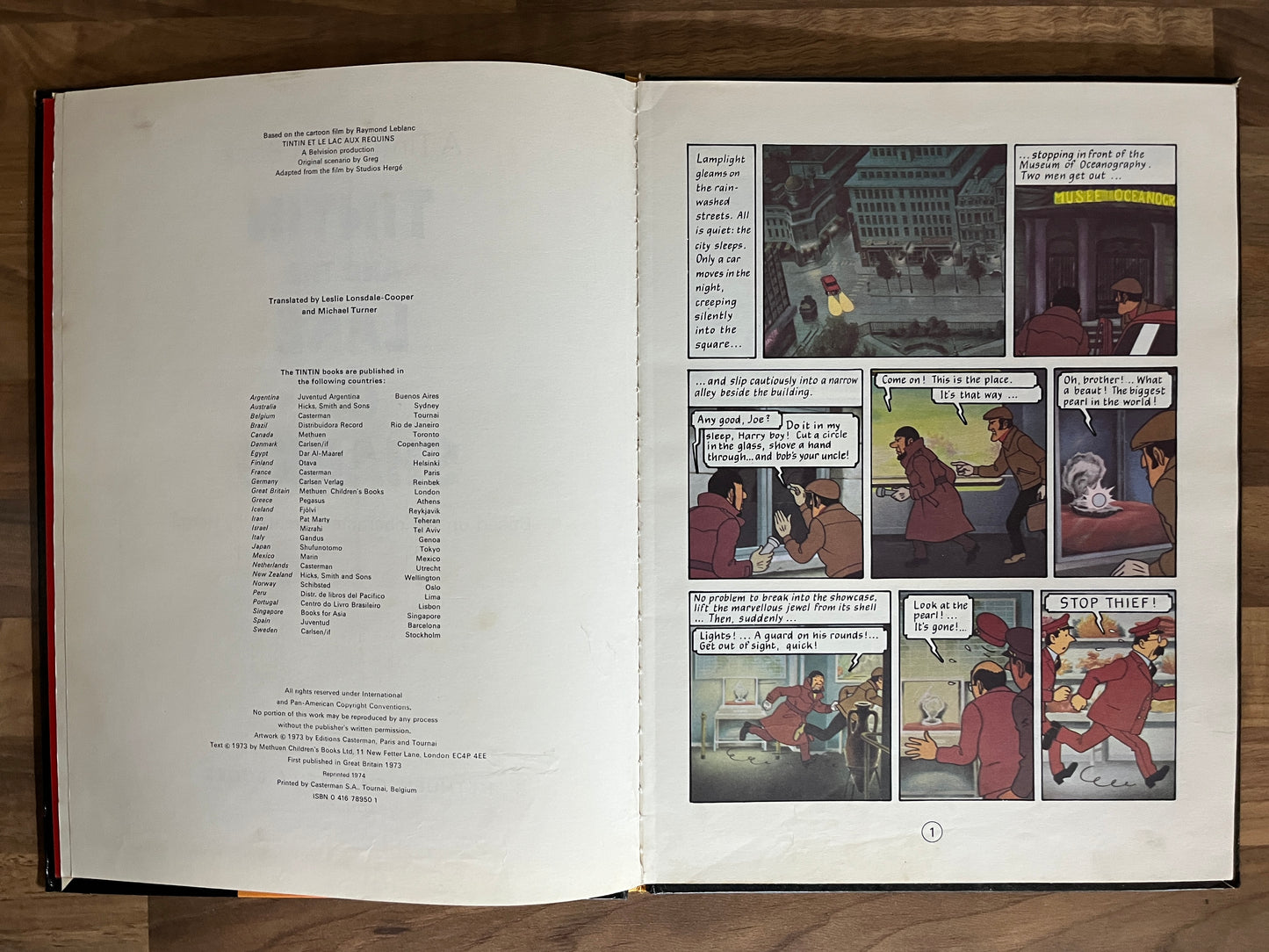 Tintin and the Lake of Sharks by Herge, Hardcover, 1974, Tintin Film Book