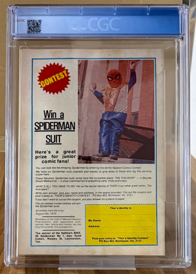 🔑 AMAZING SPIDER-MAN #4 CGC 7.0 + POSTER [NEWTON] AUSTRALIAN MARVEL COMIC 1975