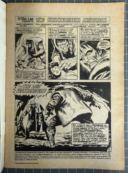 🔑 FRANKENSTEIN MONSTER #4 [YAFFA PUBLISHING] AUSTRALIAN DIGEST COMIC 1981