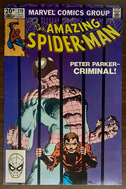 THE AMAZING SPIDER-MAN #219 [MARVEL COMICS] DIRECT 1981 VF