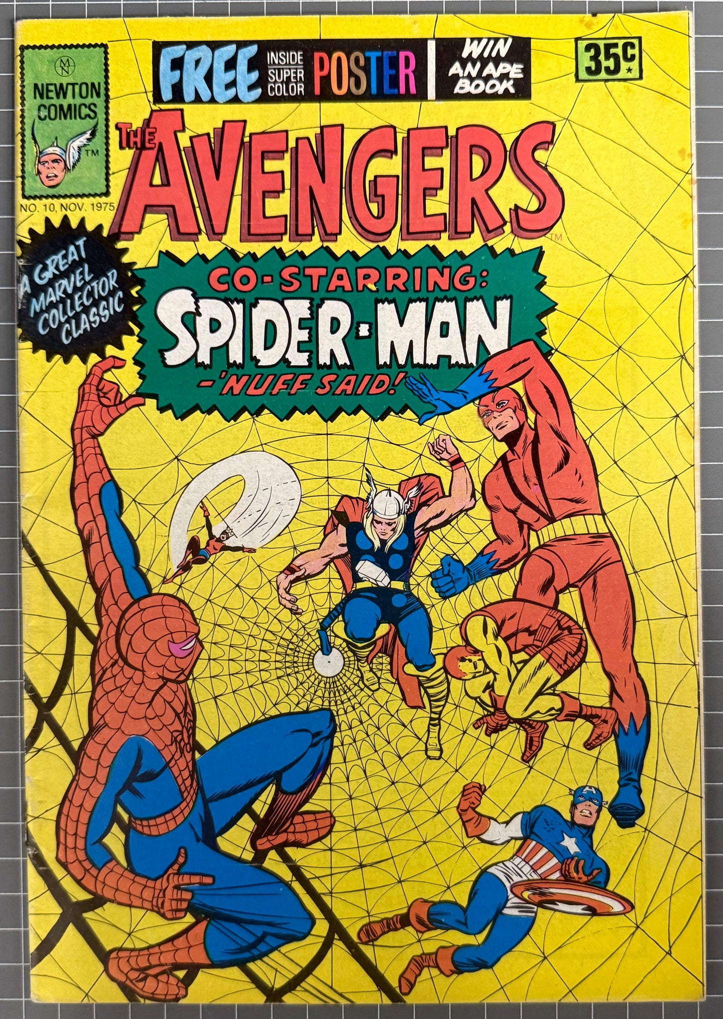 🔑 THE AVENGERS #10 + POSTER [NEWTON COMICS] AUSTRALIAN MARVEL 1975