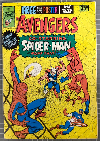 🔑 THE AVENGERS #10 + POSTER [NEWTON COMICS] AUSTRALIAN MARVEL 1975