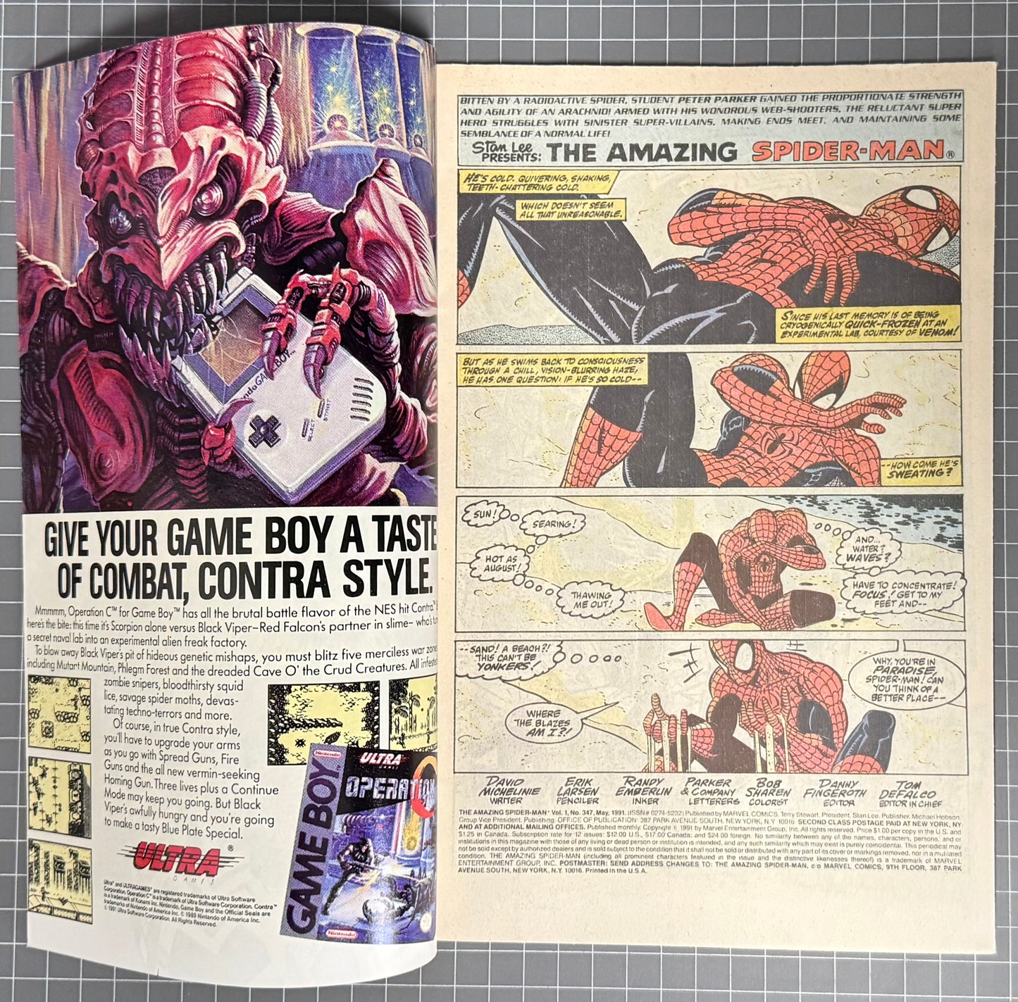 🔑 AMAZING SPIDER-MAN #347 [MARVEL COMICS] DIRECT *VENOM* 1991 VF-