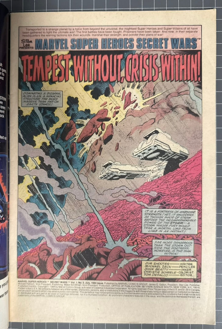 🔑 MARVEL SUPER HEROES SECRET WARS #3 [MARVEL COMICS] *1ST APP. VOLCANA* 1984 FN