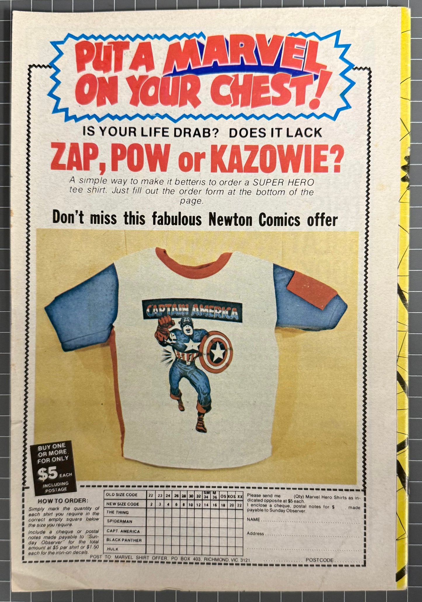 🔑 THE AVENGERS #10 + POSTER [NEWTON COMICS] AUSTRALIAN MARVEL 1975