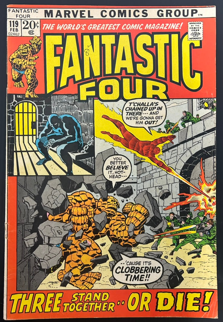 🔑 FANTASTIC FOUR #119 [MARVEL COMICS] DIRECT *BLACK PANTHER NAME CHANGE* 1972