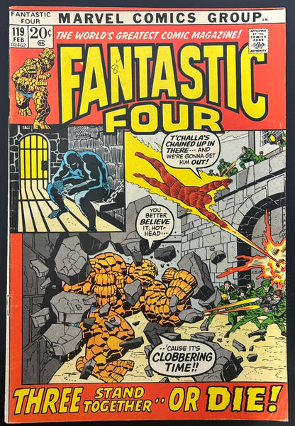 🔑 FANTASTIC FOUR #119 [MARVEL COMICS] DIRECT *BLACK PANTHER NAME CHANGE* 1972