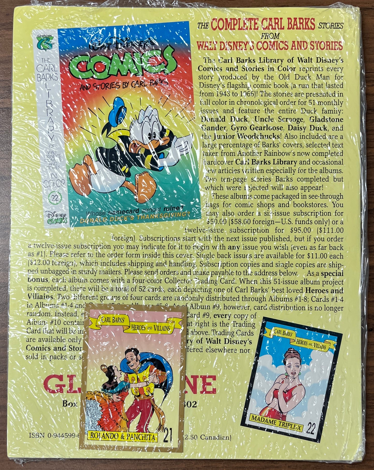 The Carl Barks Library of Walt Disney's Comics and Stories in Color #21 + Trading Card 1994