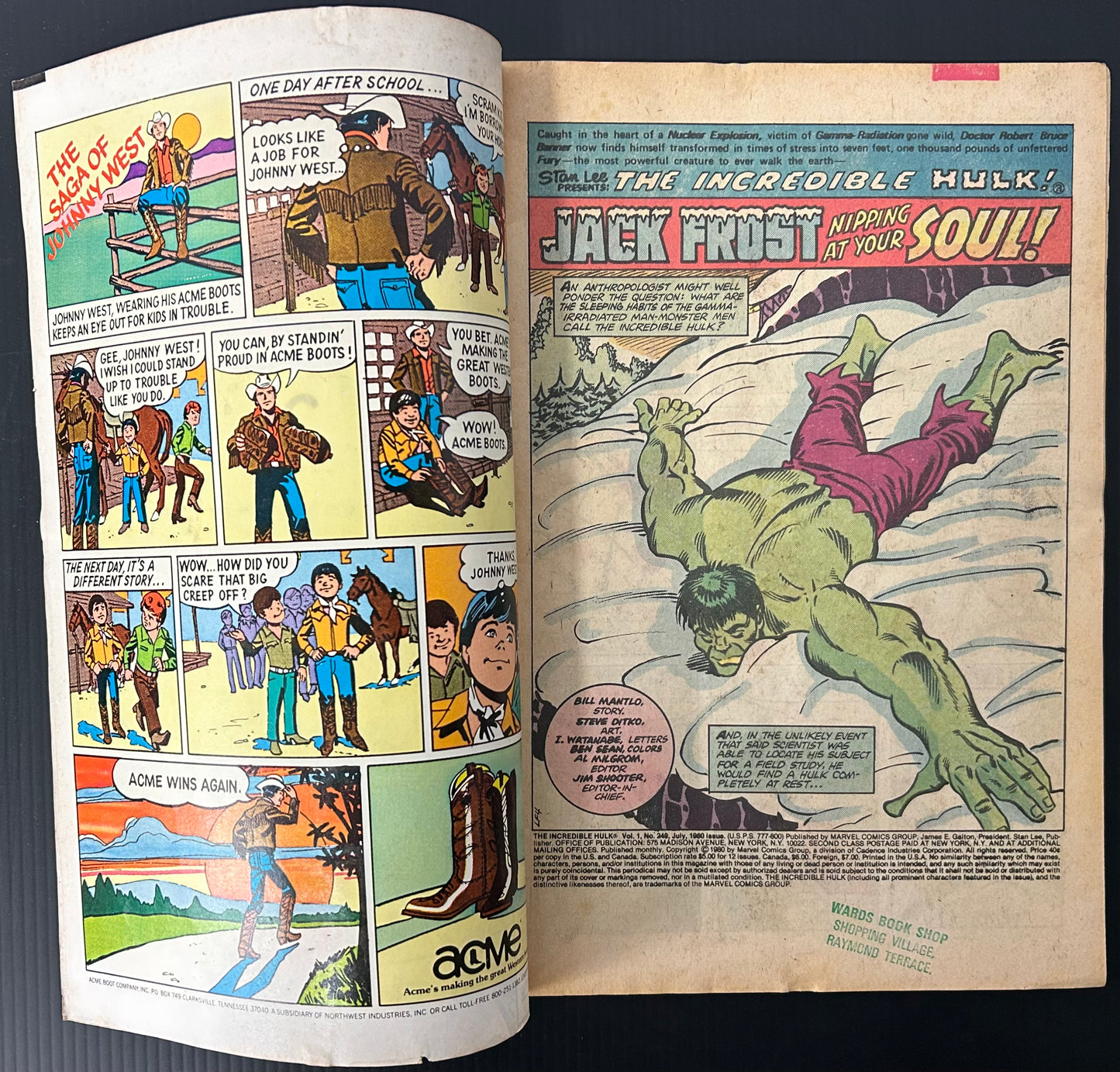 THE INCREDIBLE HULK #249 [MARVEL COMICS] NEWSSTAND 1980 FN-