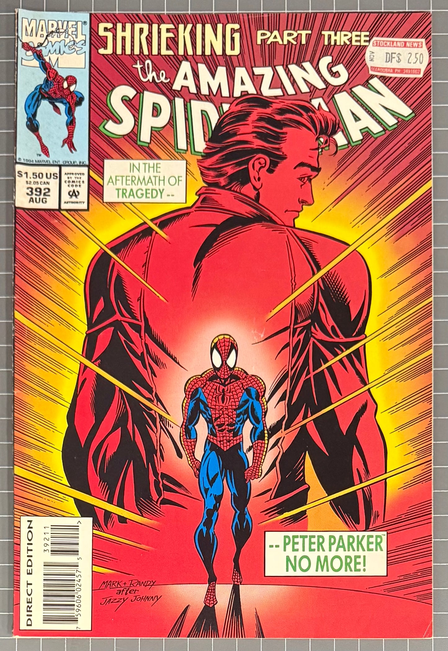 🔑 THE AMAZING SPIDER-MAN #392 [MARVEL COMICS] DIRECT 1994 VG/FN