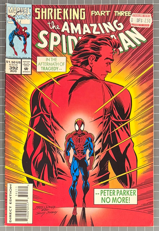🔑 THE AMAZING SPIDER-MAN #392 [MARVEL COMICS] DIRECT 1994 VG/FN