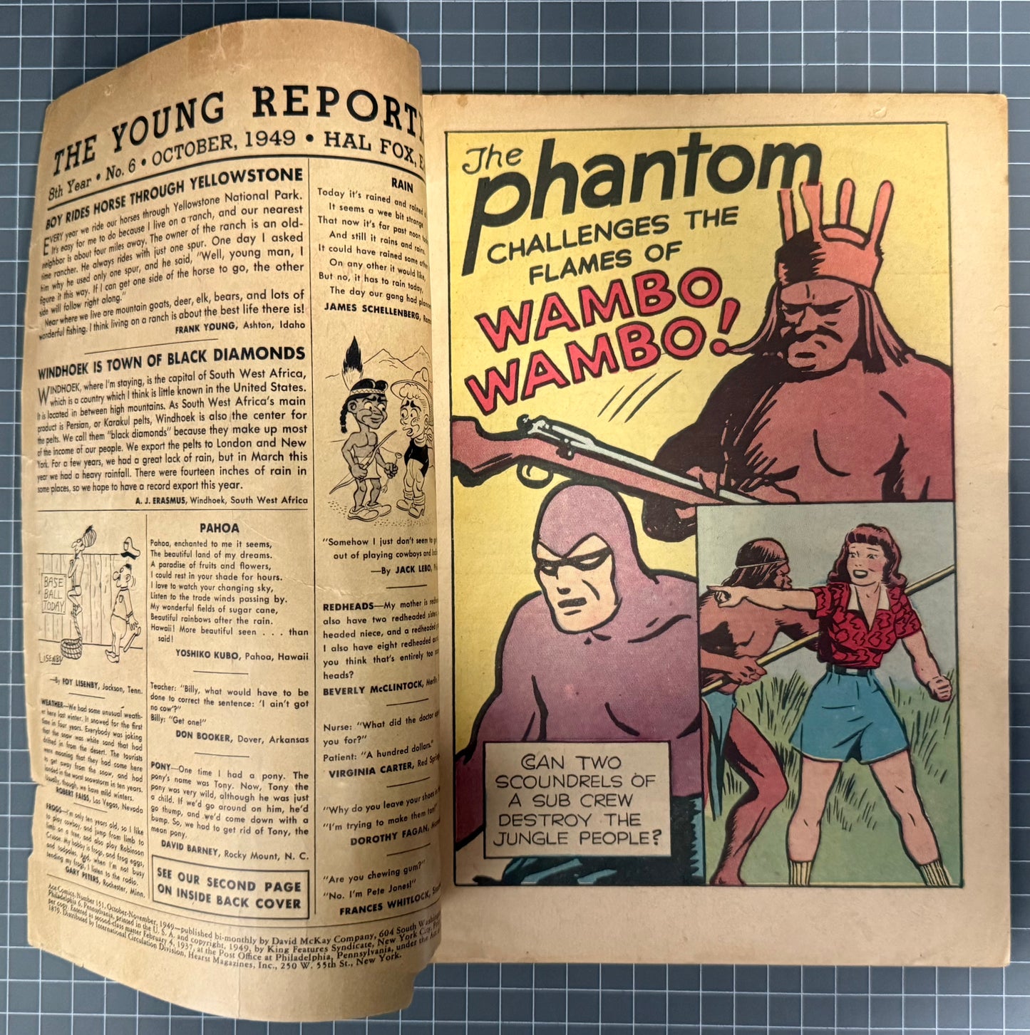 🔑 ACE COMICS #151 [DAVID MCKAY] *THE PHANTOM* FINAL ISSUE GOLDEN AGE 1949 GD