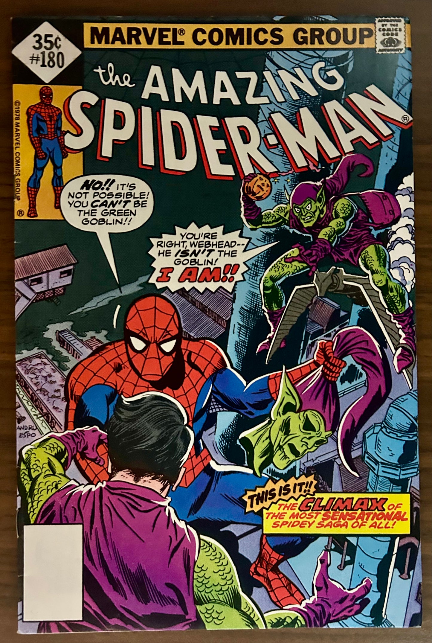 THE AMAZING SPIDER-MAN #180 [MARVEL COMICS] DIRECT 1978 VF+