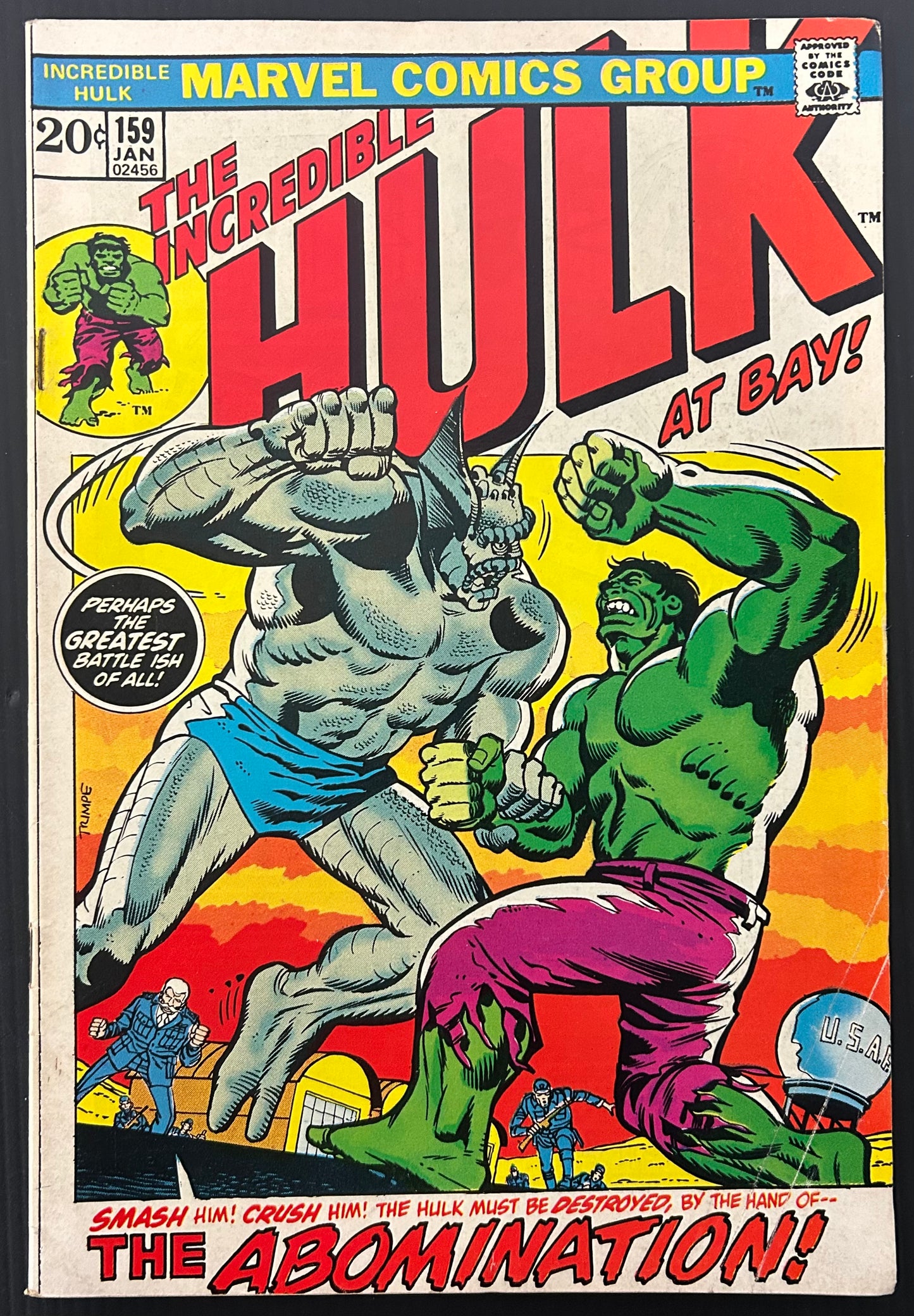 THE INCREDIBLE HULK #159 [MARVEL COMICS] DIRECT 1973 VG+