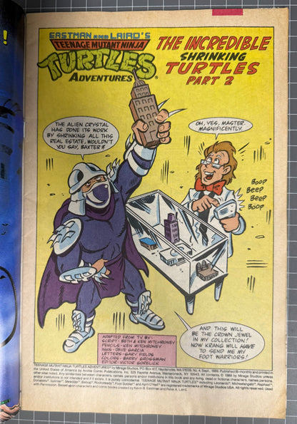 TEENAGE MUTANT NINJA TURTLES ADVENTURES #4 [ARCHIE] COMIC 1989 VG/FN