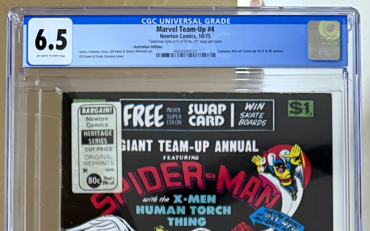 🔑 GIANT TEAM-UP ANNUAL #1 CGC 6.5 + SWAP CARD [NEWTON COMICS] AUSTRALIAN 1975