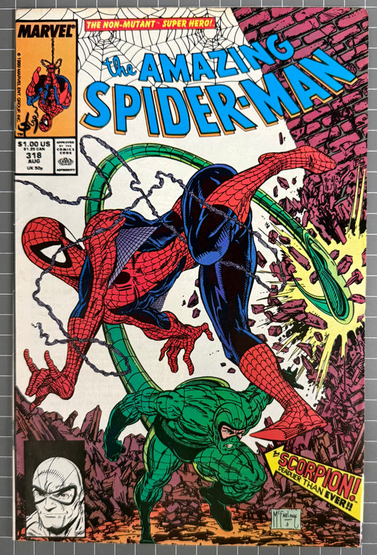 THE AMAZING SPIDER-MAN #318 [MARVEL COMICS] DIRECT 1989 FN/VF
