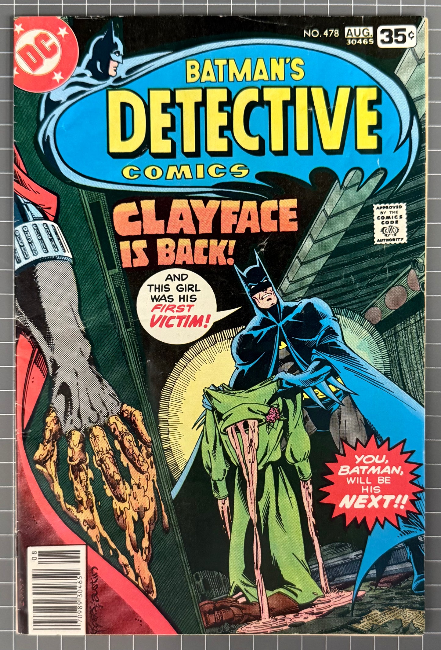 🔑 DETECTIVE COMICS #478 [DC COMICS] *1ST FULL APP. CLAYFACE III* 1978 FN/VF