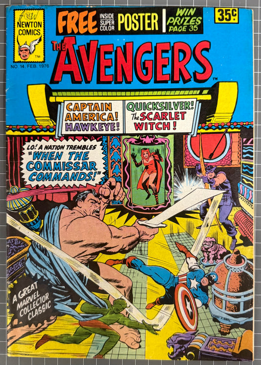 THE AVENGERS #14 + POSTER [NEWTON COMICS] AUSTRALIAN MARVEL 1976