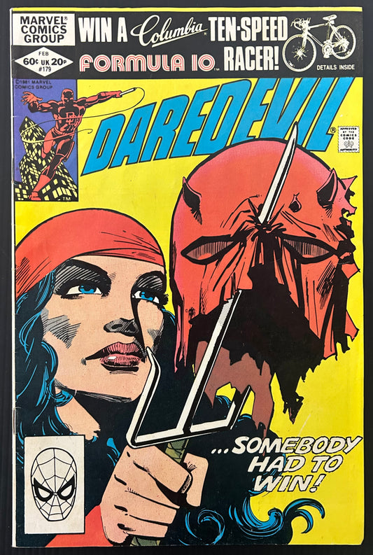 🔑 DAREDEVIL #179 [MARVEL COMICS] DIRECT *FRANK MILLER COVER ART* 1982 FN/VF