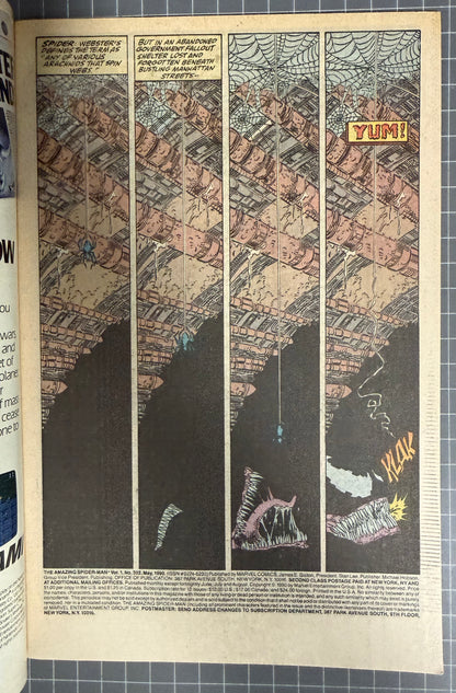 🔑 THE AMAZING SPIDER-MAN #332 [MARVEL COMICS] DIRECT *VENOM* 1990 VF