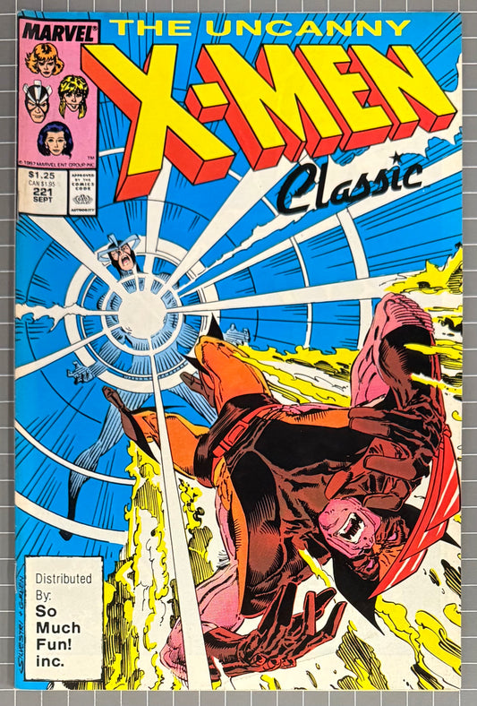 🔑 UNCANNY X-MEN CLASSIC #221 [MARVEL SO MUCH FUN] *1ST MR SINISTER* 1987 VF-