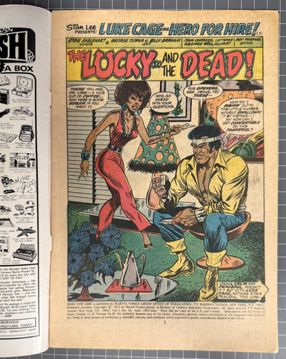 🔑 HERO FOR HIRE #10 [MARVEL COMICS] *LUKE CAGE* DIRECT 1973 FN-