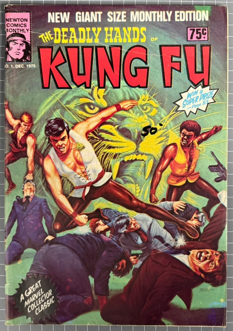THE DEADLY HANDS OF KUNG FU #1 + POSTER [NEWTON COMICS] AUSTRALIAN 1975