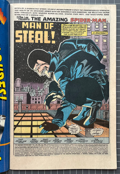 THE AMAZING SPIDER-MAN #349 [MARVEL COMICS] *DIRECT 1991 VF/NM
