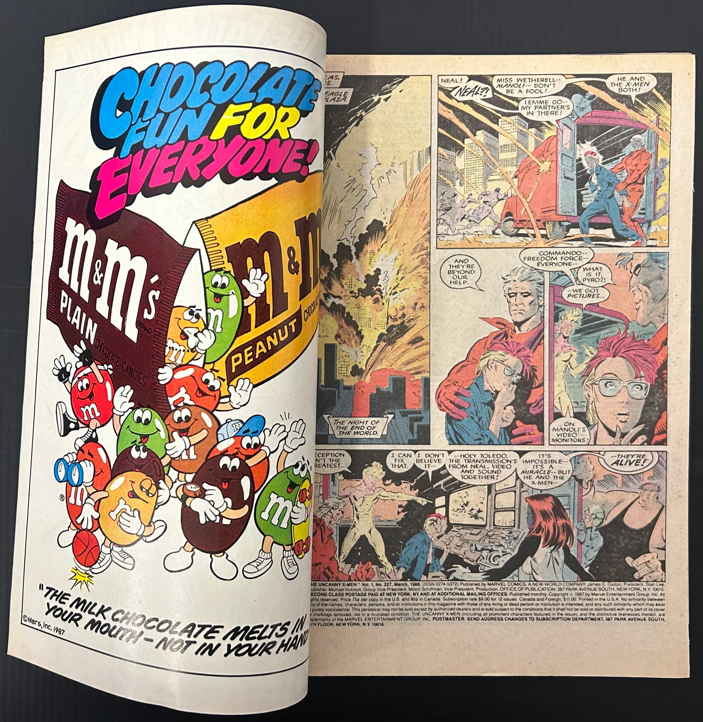 🔑 UNCANNY X-MEN #227 [MARVEL COMICS] DIRECT *1ST APP. ADVERSARY* 1988 FN+