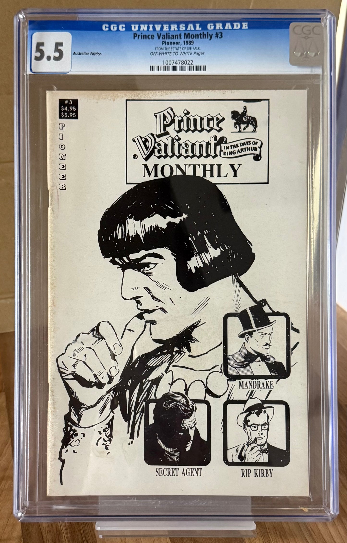 PRINCE VALIANT MONTHLY #3 [PIONEER] CGC 5.5 *FROM THE ESTATE OF LEE FALK* 1989