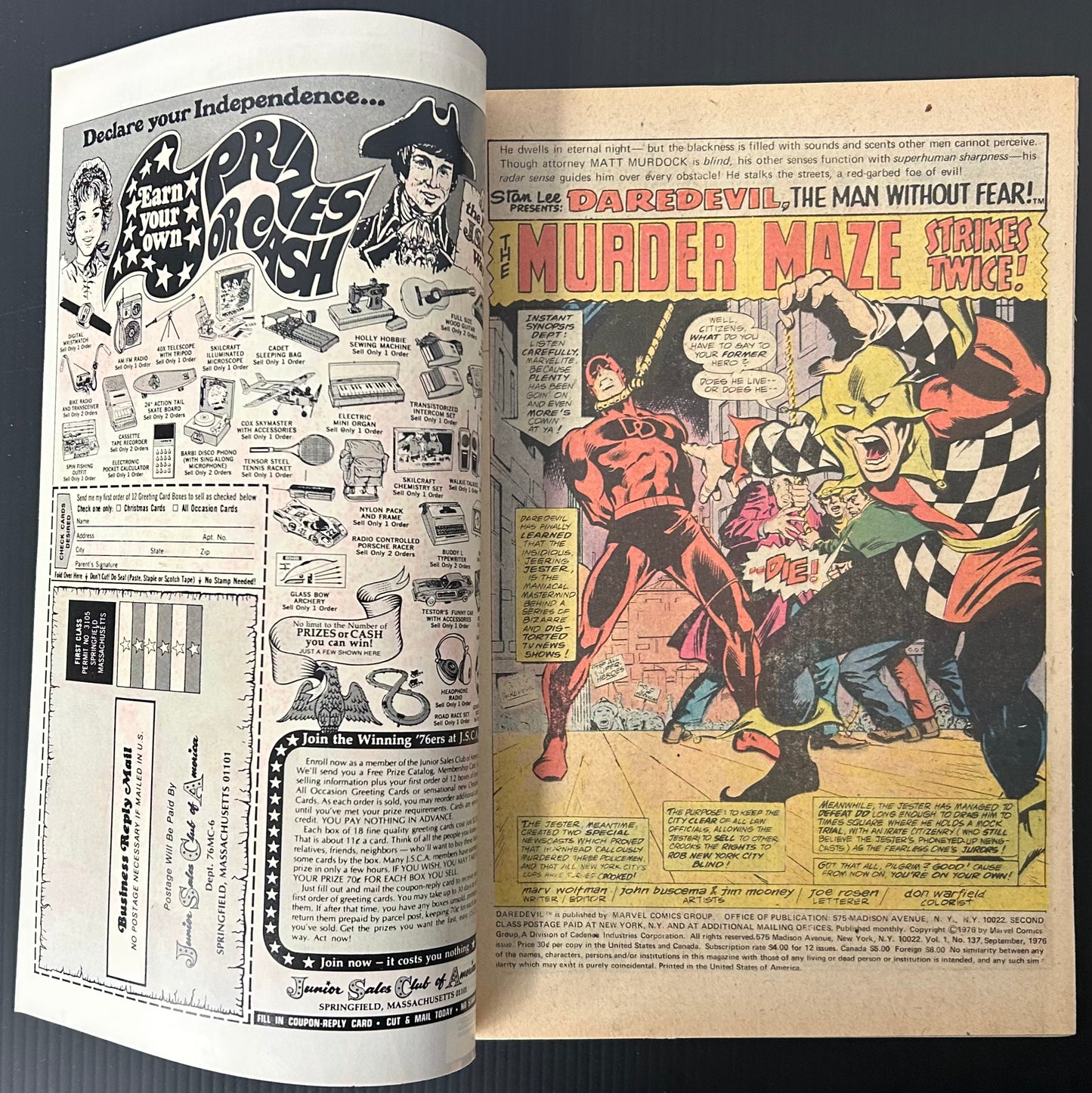 DAREDEVIL #137 [MARVEL COMICS] NEWSSTAND 1976 VF