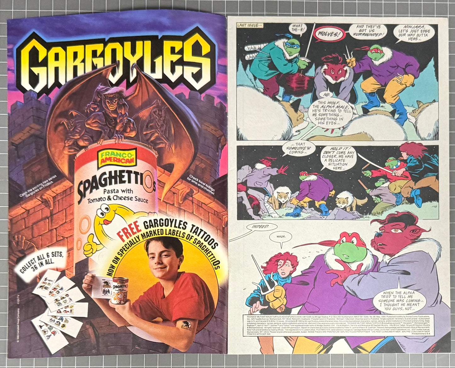 🔑 TEENAGE MUTANT NINJA TURTLES ADVENTURES #68 [ARCHIE] DIRECT COMIC 1995 FN