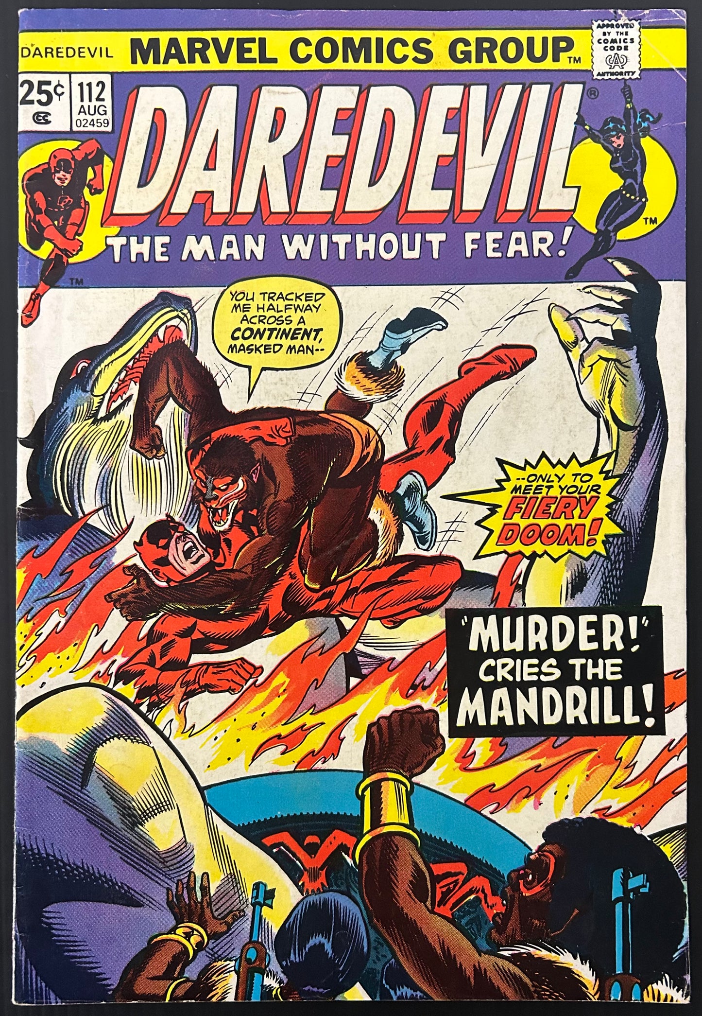 DAREDEVIL #112 [MARVEL COMICS] DIRECT 1974 FN-