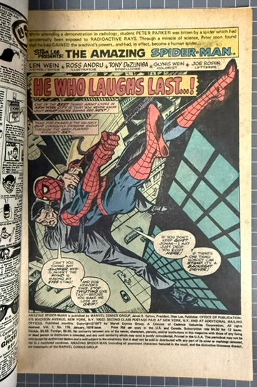 🔑 THE AMAZING SPIDER-MAN #176 [MARVEL COMICS] *GREEN GOBLIN DEBUT* 1978 FN+
