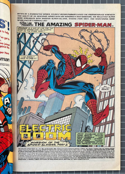 THE AMAZING SPIDER-MAN #369 [MARVEL COMICS] *PART 2 SPIDER-SLAYERS* 1992 VF