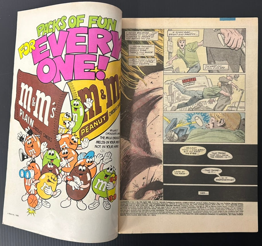 🔑 DAREDEVIL #229 [MARVEL COMICS] DIRECT *1ST APP. SISTER MAGGIE* 1986 FN+